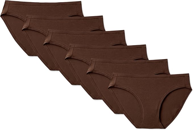 Amazon Essentials Women's Breathable Cotton Bikini Brief Underwear with Full Coverage, Multipacks