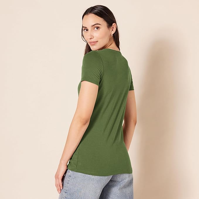Amazon Essentials Women's Regular-Fit Short-Sleeve T-Shirt (Crewneck and V-Neck Options), Multipacks