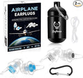 Airplane Ear Pressure Relief Ear Plugs with Lanyard, Prevent Ear-Pain & Noise Reduction, Plane Travel Essentials Pressure Equalizing Earbuds, 100x Reusable Comfy Earplugs for Adults Kids 12+