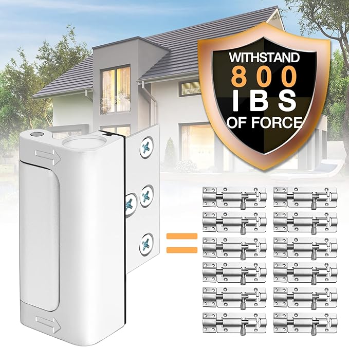 Door Lock for Front Door Kids Safety - Home Security Door Reinforcement Locks Child Proof for Doors Latches for Top of Inside Childproof Flip for Night Bedrooms Apartment Add Extra Lock