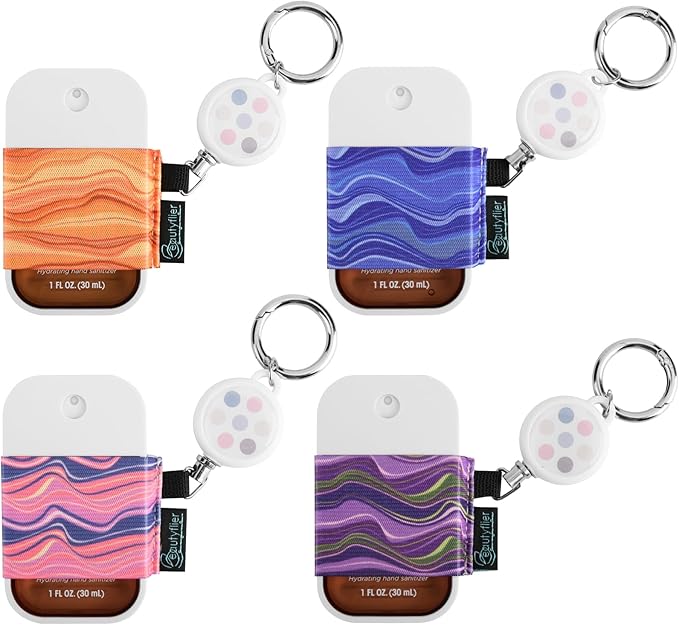 Beautyflier Pack of 4 Elastic Sleeve for Touchland Power Mist and Glow Mist 1FL OZ Hand Sanitizer Spray
