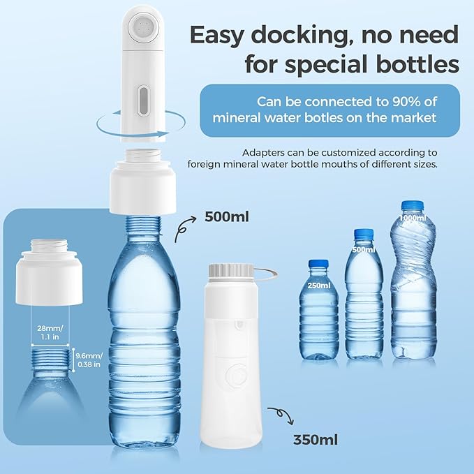 Portable Electric Travel Bidet, Rechargeable Handheld Bidet Sprayer with 2 Spray Modes, 350ML High Capacity, IPX7 Waterproof Personal Bidet for Women, Men, Baby