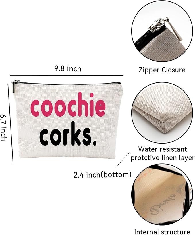 ZUYUROU Tampon Holder for Bathroom - Funny Gifts for Women, Girls Night Out Gifts - Coochie Corks Makeup Pouch