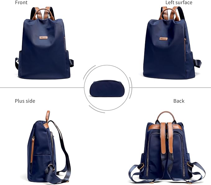 Women's Backpack Purse Nylon Anti-theft Casual Water Resistant Lightweight Small Shoulder Bags 2026 for Travle Cute Fashion Camping Bag for Work Daily Going Out Dackpack Ladies Navy Blue
