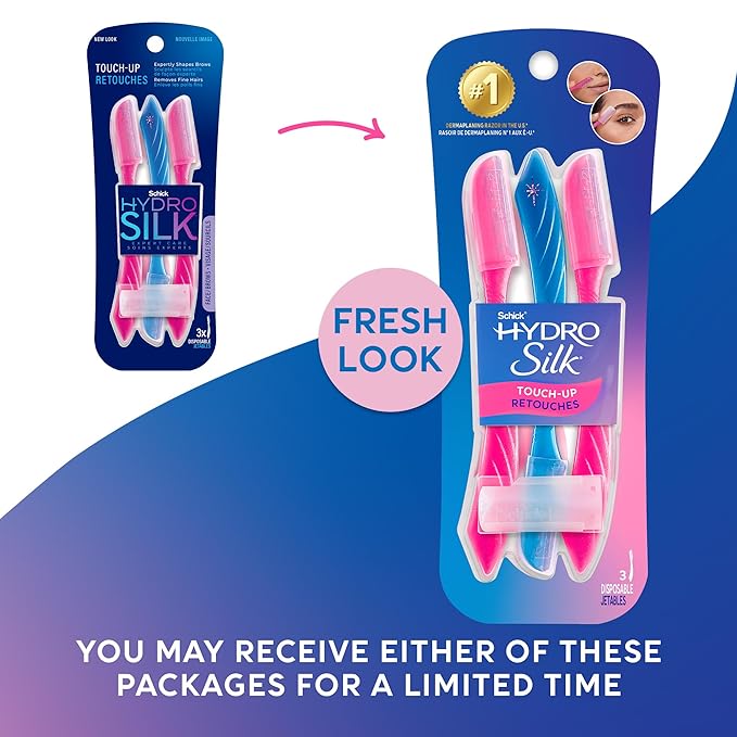 Schick Womens Silk Touch-Up Eyebrow Razor 3 Count