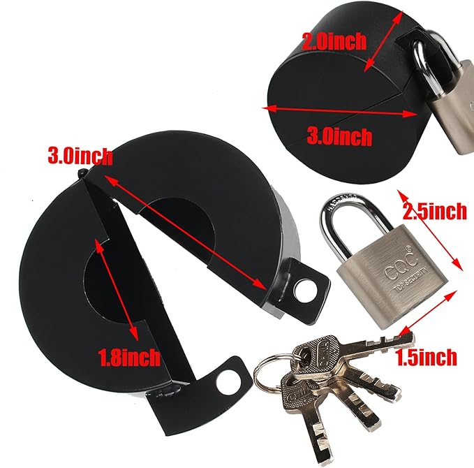 Door Knob Lockout Device with Padlock,Cover to Disable The Doorknob, Prevents Turning of Door Knob and Access to Keyhole, Prevents Operating The Knob,Black