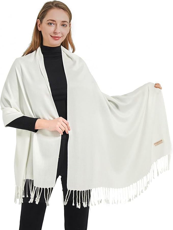 Soft Silky Pashmina Shawl Wraps Solid Colors Scarf for Wedding Evening Dresses