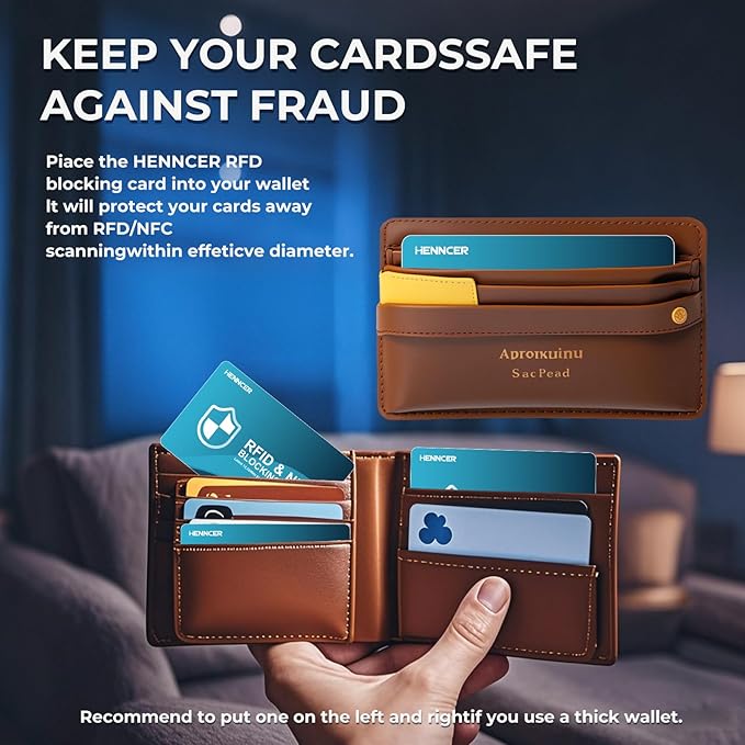 NEW RFID Blocking Card, 6 Pack Fuss Protection for Entire Wallet Shield, Credit Card Protector NFC Bank Debit Blocker, Identity Theft Prevention for Passport Travel Security (6) (6, Blue)