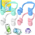 CALDEVER Stocking Stuffers for Teen Boys Girls Kids Cell Phone Stand - 2 Pack Thumbs Up Lazy Phone Holder for Desk Birthday Gifts for Adults Women Men (Macaron Blue/Green/Pink/White, 4)