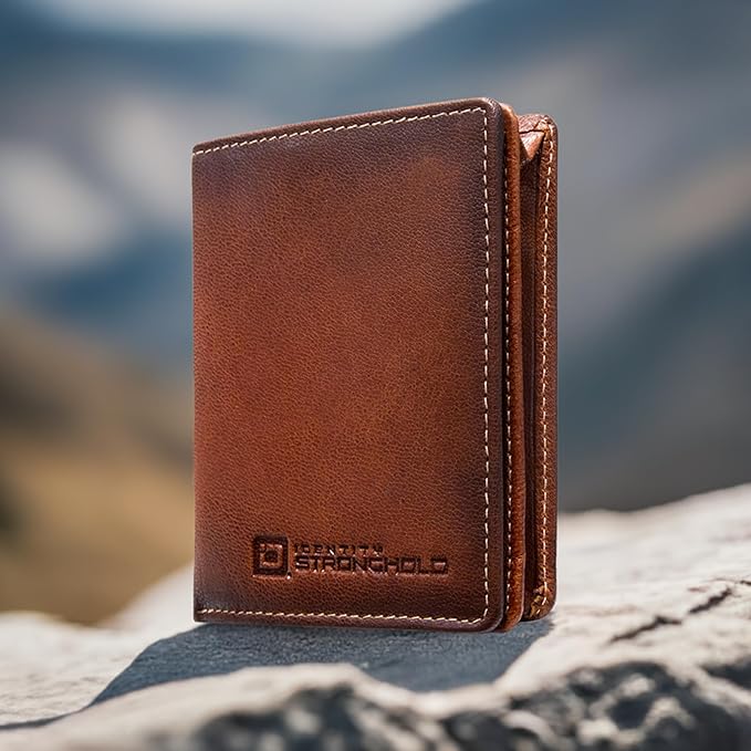 ID Stronghold Waltlet - RFID Blocking Bifold Wallet for Men with Magnetic Clasp - Brown