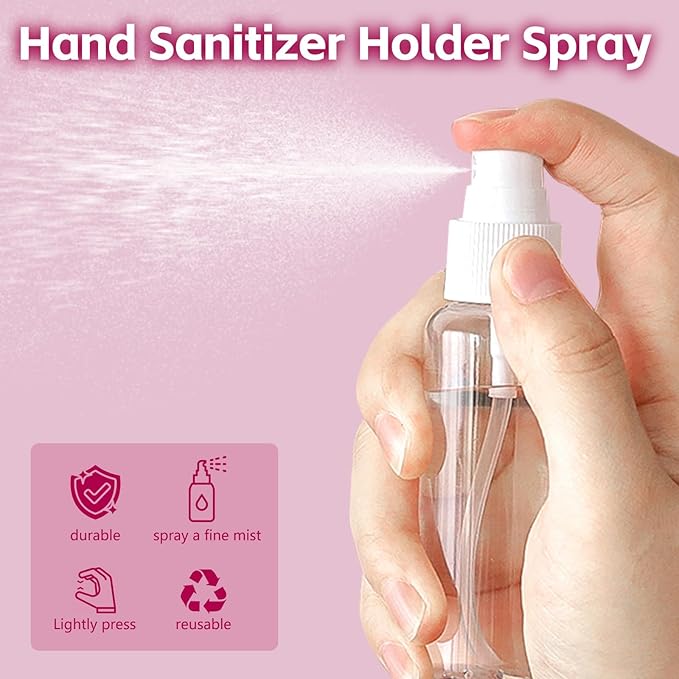 5 Pack Hand Sanitizer Travel Size Holder 60ml Travel Keychain Empty Bottles Refillable Containers for Kids and Adult