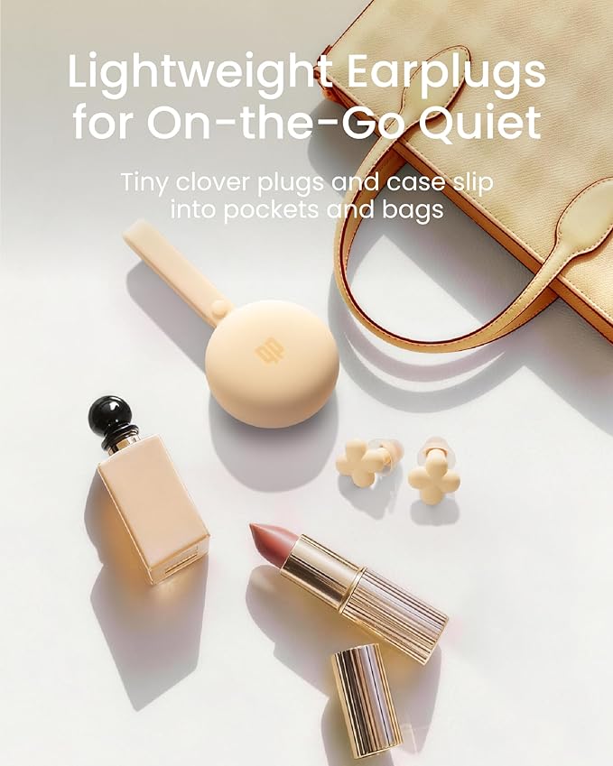 Bloom Ear Plugs for Small Ear Canals – Ultra-Comfy Patented Qufits Tips, Noise Cancelling, Reusable Silicone Earplugs for Sleeping, Study, Travel – Stylish Feminine Design (Lemon)