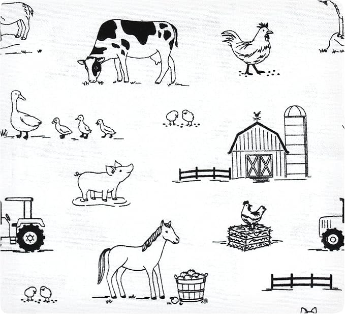 Hudson Baby Unisex Baby Cotton Flannel Receiving Blankets, Neutral Farm, One Size