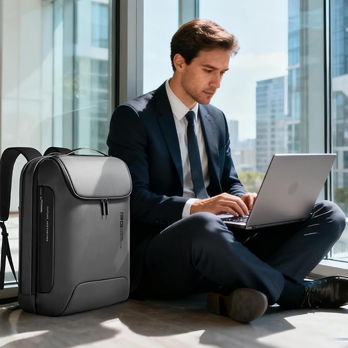 BANGE Anti-Theft Backpack with USB Charging Port for Men, 17.3 Inch Business Laptop Backpack, TSA Approved Lock & Waterproof Zippers, Large Travel Computer Bag
