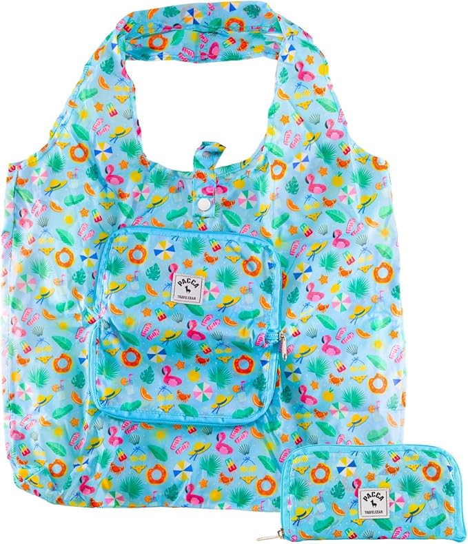 Pacca Packable Tote Bag Travel Shopping Bag Foldable Tote Bag for Travel, Grocery, Beach, Cruise Ultra Light Tote