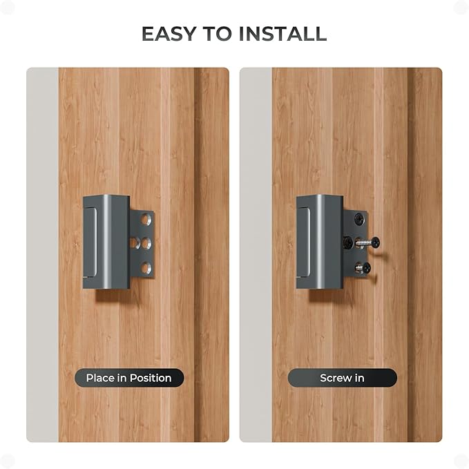 Door Reinforcement Lock, 3PACK Home Security Door Lock Withstands 800 lbs, Childproof Top Door Lock Latch for Toddlers Safety, Inside Night Defender for Inward Swinging Doors