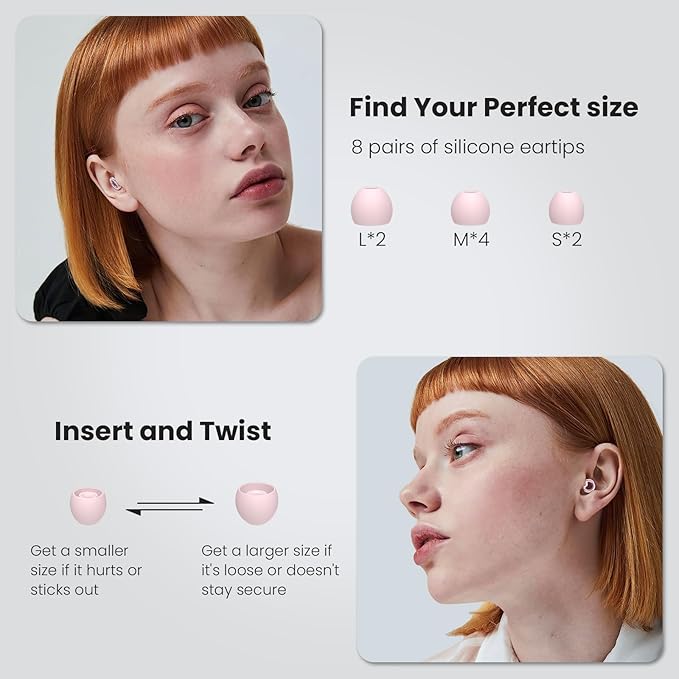 JUSTRVN Ear Plugs for Sleeping,2 Pairs of Stylish Reusable Noise Reduction Earplugs with 8 Pairs Tips & case,Hearing Protection Earplugs for Concert,Travel,Work,Live Events - 25dB-30dB