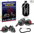 Motorcycle Ear Plugs 2Pairs, Wind Noise Reduction & Prevent Hearing Damage, Comfort Reusable Earplugs for Motorsports, Touring, Racing, Riding, 2 Sizes Fit All Ear-Canal, 25dB Noise-Reduction Earbuds