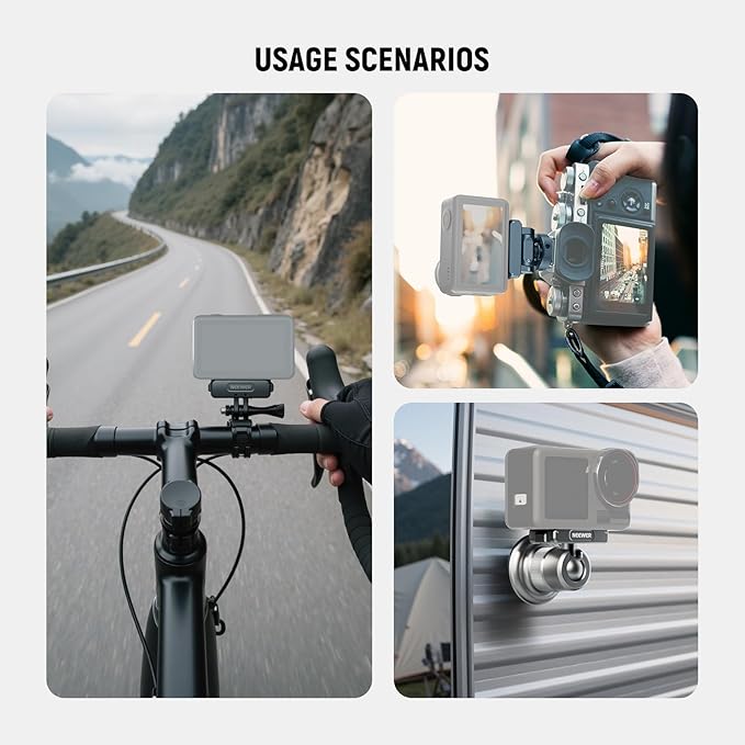 NEEWER Action Camera Accessories Kit Compatible with DJI Osmo Action 5 Pro/4/3, Cold Shoe Mount, Quick Release Magnetic Mount & Ball Head Adapter, AC011+AC012+ AC013, Dark Gray