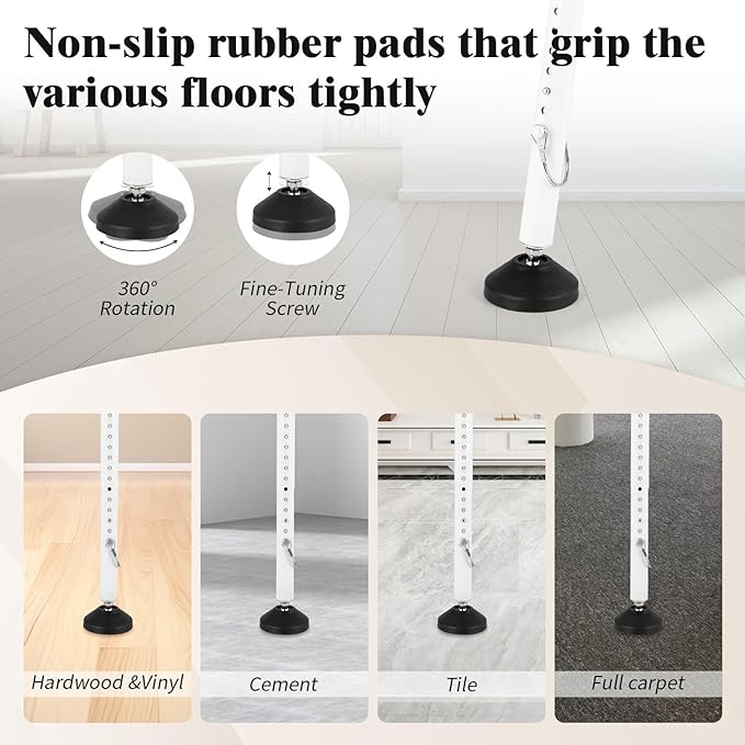 2 Pack Door Stoppers Security Bar, Heavy Duty Sliding Door Lock, Adjustable 21"-49" Safety bar for Sliding Glass, Hinged Doors, Window & Patio, Door Jammer for Home, Apartment, Hotel, Travel (White)