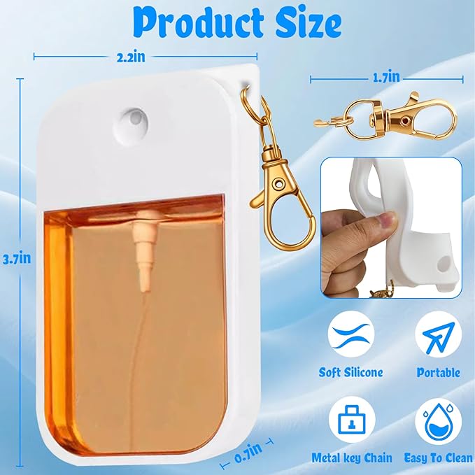 MEMOVAN Hand Sanitizer Spray Case Holder Compatible with Touchland Protective Silicone Case with Keyring Mist Hand Sanitizer Spray Accessory Travel Cover Sleeve Travel Size
