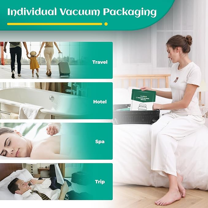 Hotel Essentials Disposable Bed Sheet for Travel, Queen Size Disposable Sheet with Bath Towel Face Towel Toilet Seat Cover, Disposable Hotel Sheet Travel Essentials for Cruise, Hotel, Camping, SPA