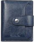 BOSTANTEN Women Leather Wallet RFID Blocking Small Bifold Zipper Pocket Wallet Card Case Purse with ID Window