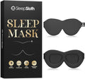 Sleep Eye Mask for Men & Women, 3D Contoured Full Blackout Eye Mask for Sleeping, Pressure-Free Soft with Adjustable Strap, Night Blindfold for Travel, Shift Work & Nap, Midnight Black