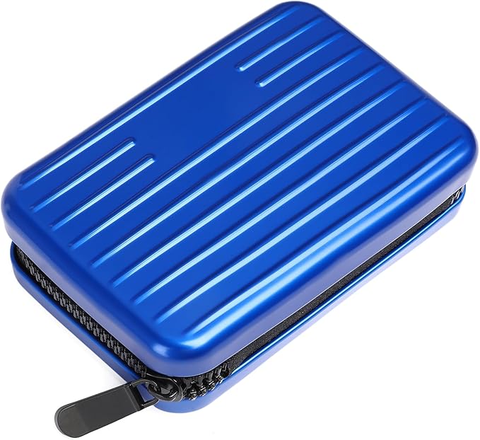 Credit Cards Holder for Women RFID Blocking Aluminum Zipper Wallet Business Card Case Metal ID Case for Men