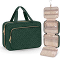 Wedama Toiletry Bag for Women, Medium Cosmetic Travel Bag, Hanging Toiletry Bag for Bathroom, Thickened PVC Waterproof Makeup Bag, Toiletries Bag for Travel Business Trips and Camping, Dark Green