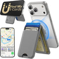TWZKG for MagSafe Wallet, Works with Apple Find My,5 Card Holder with Stand, Magnetic Phone Wallet for iPhone 17/16/15/14/13/12 Pro Max Plus Air, RFID Blocking Vegan Leather,Dark Grey