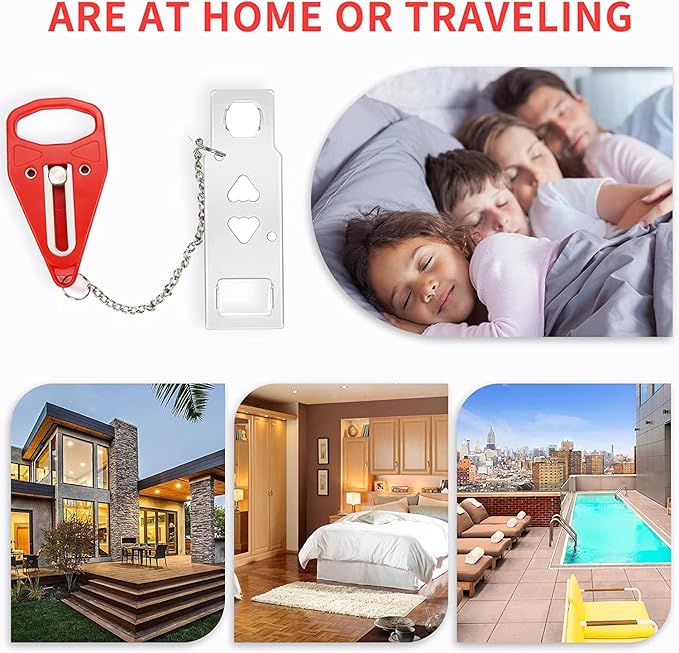 Portable Door Lock 2Pack Extra Lock for Additional Privacy and Safety in Home,Hotel and Apartment,Prevent Unauthorized Entry,Protect Family Security in Traveling,Home,Bedroom,Hotel,Apartment,AirBNB