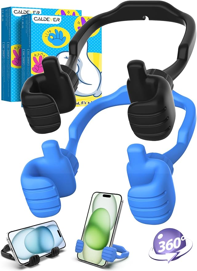 CALDEVER Easter Basket Stuffers for Teens Boys Girls Him Men Ideas: 2 Pack Thumbs Up Lazy Phone Stand Cell Phone Holder Easter Gifts for Kids Teenage Son Her Women Wife Adults Funny Cool Gadgets