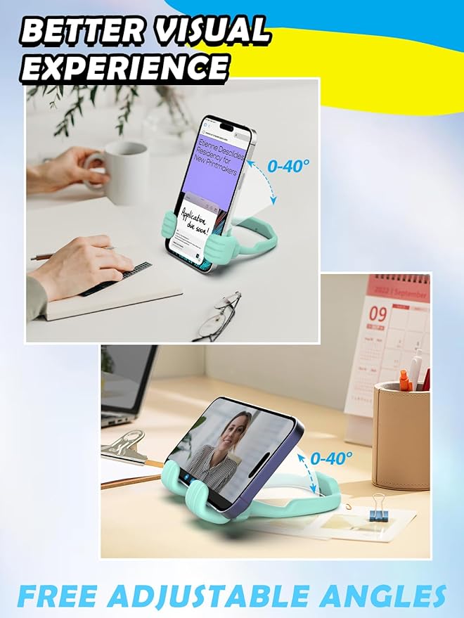 Gifts for Boys Girls Teens Kids: Thumbs Up Lazy Phone Stand Holder for Desk Funny Gadgets Teenage Tween Man Woman Dad Father Mother Mom Husband Wife Adults Stocking Stuffers Who Have Everything
