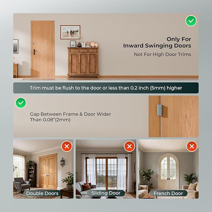 Greatalent 4Pack Home Security Door Reinforcement Lock Childproof, Door Lock for Kid Safety, Door Latch Stopper for Front Door Inside Top of Door, Aluminum Construction Finish