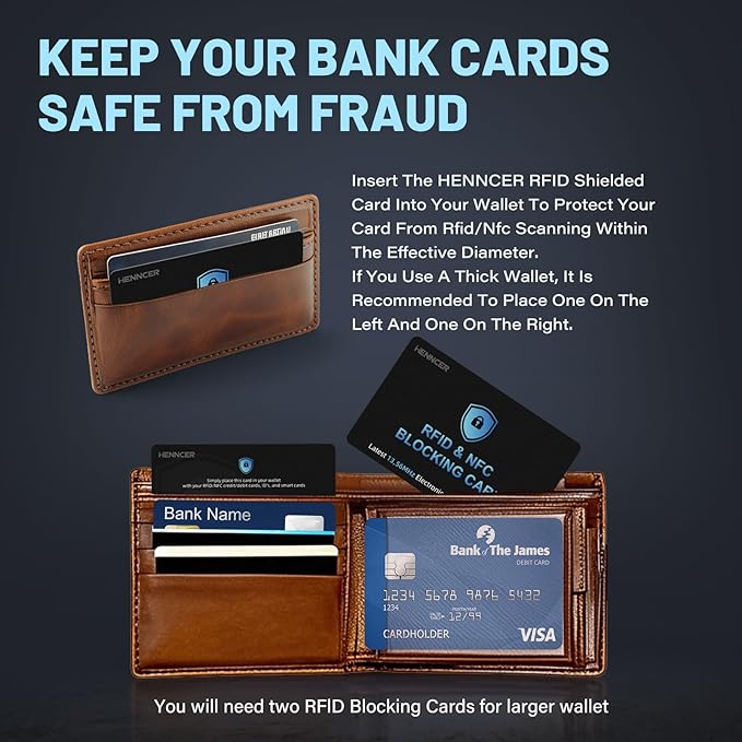 12PCS RFID Blocking Cards Premium Contactless NFC Debit Credit Card Passport Protector Blocker Set for Men & Women, Smart Slim Design Perfectly