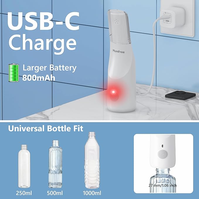 Portable Bidet for Travel - Rechargeable Electric Travel Bidet Peri Bottle with Adaptor & 3 Speed Modes, IPX7 Waterproof Portable Bidet for Women Men Baby Pregnancy Postpartum Personal Hygiene