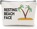 ZUYUROU Funny Makeup Bag for Women, “Resting Beach Face Cosmetic Pouch – Tropical Travel Bag for Beach Lovers, Summer Vacation Gifts for Girls, Friends, and Coworkers