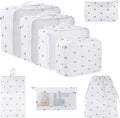 Vercord 8 Set Travel Packing Pods Luggage Organizers Cubes with Laundry Bags Accessories