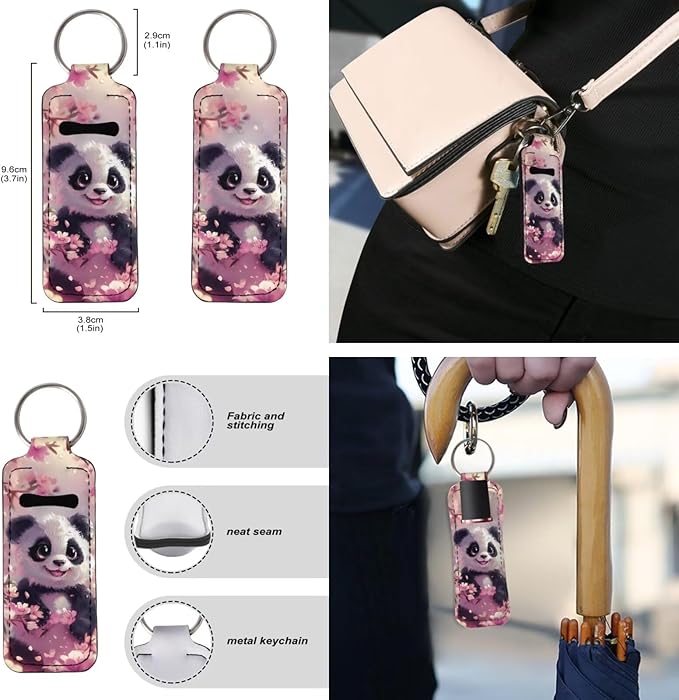 Suobstales 3Pcs Travel Bottles Keychain Holder Set,Travel Bottle Sleeves+Neoprene Chapstick Holders+Lanyard Keychain