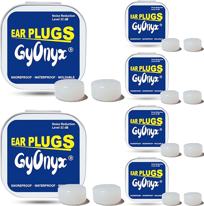 6 Pair Moldable Ear Plugs for Sleeping, Swimming, Concerts, Travel and Studying - Noise Cancelling Soft Silicone Ear Plugs for Kids & Adults, Waterproof Earplugs Noise Reduction 32 dB