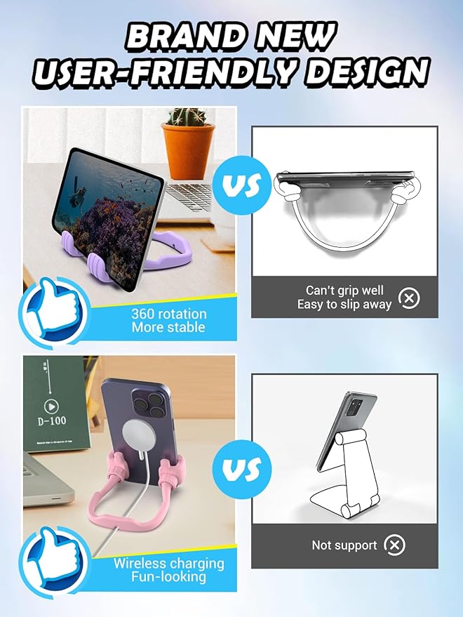Gifts for Mothers Day Mom Wife Adults Cell Phone Stand: UPGRADE Adjustable Thumbs Up Lazy Phone Holder for Desk Cool Gadgets Stocking Stuffers Birthday Gadget for Teen Girl Gift Trendy Stuff Ideas