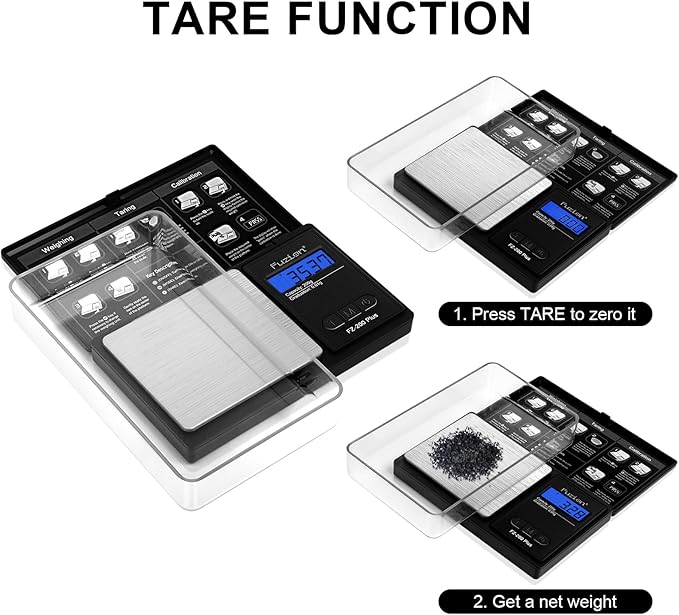 Fuzion Digital Pocket Gram Scale .01 Gram Accuracy, 200g Mini Gram Scale, Small Scale for Food, Jewelry, Herb, Spice, Coin - Weight Gram and Oz