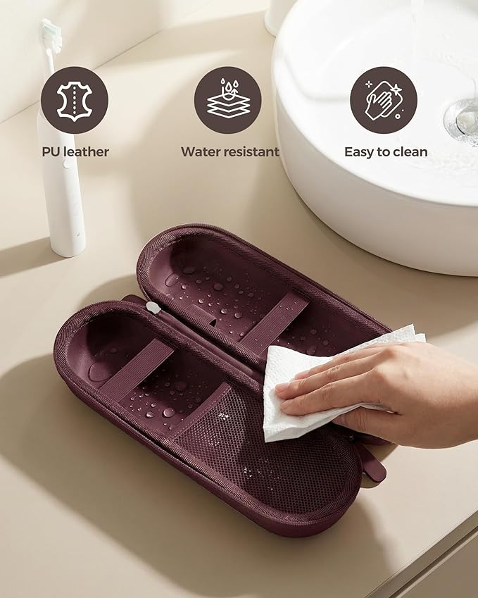 ProCase Electric Toothbrush Travel Case for Oral-B 1000/1500/5000/6000/7000/7500/9600 & iO 7/8/9/10, Philips Sonicare 1100/4100/5100/5300/6100, Water-Resistant Hard Case -L,Plum
