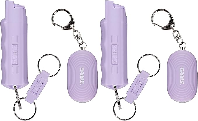 SABRE Personal Safety Kit with Pepper Spray and 2-in-1 Personal Alarm with LED Light, 0.54 fl oz, 25 Bursts,130dB Alarm, Audible Up to 1,250 Feet