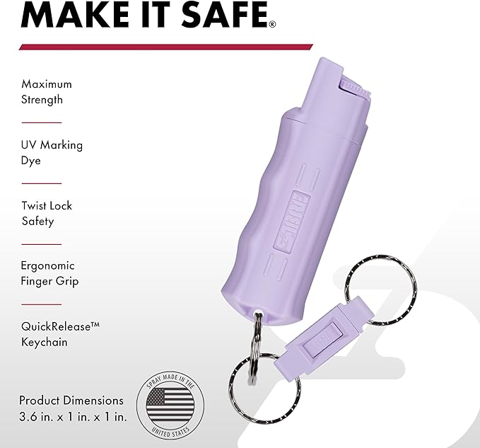 SABRE Personal Safety Kit with Pepper Spray and 2-in-1 Personal Alarm with LED Light, 0.54 fl oz, 25 Bursts,130dB Alarm, Audible Up to 1,250 Feet