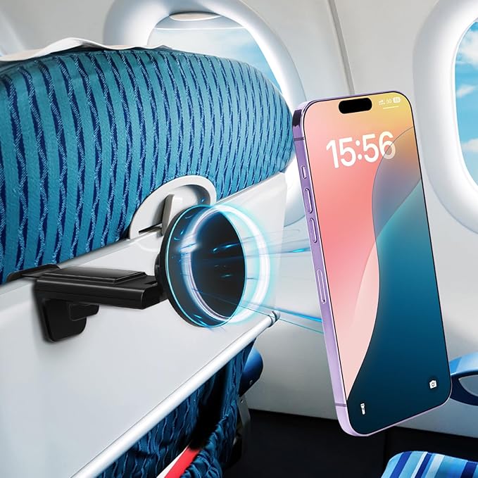 Airplane Travel Essentials Airplane Phone Holder for MagSafe, Handsfree for MagSafe Phone Stand Plane for iPhone 16 15 Flying Travel Accessories