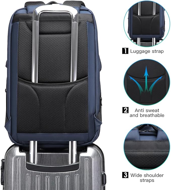 BANGE 17.3 Inch Business Laptop Backpack: Anti-Theft with USB Port & TSA Lock, Waterproof Zippers, Large Travel Commuter Bag