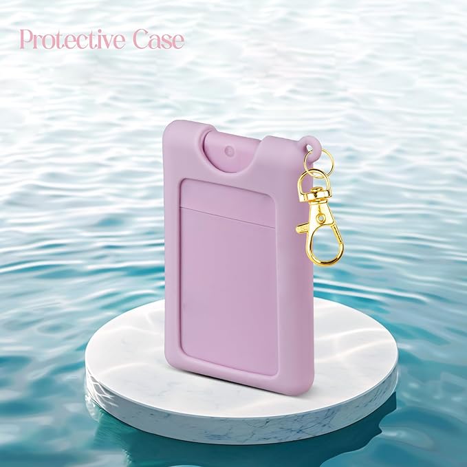 Silicone Case Compatible with Noshinku Pocket Hand Sanitizer, Protective Case with Keychain for Travel Size
