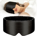 SECZIPE 100% Mulberry Silk Sleep Mask Eye Mask for Women Man with Adjustable Band, for Side Sleeper Blackout Sleep Mask for Travel Rest and Office Large Size (Black)